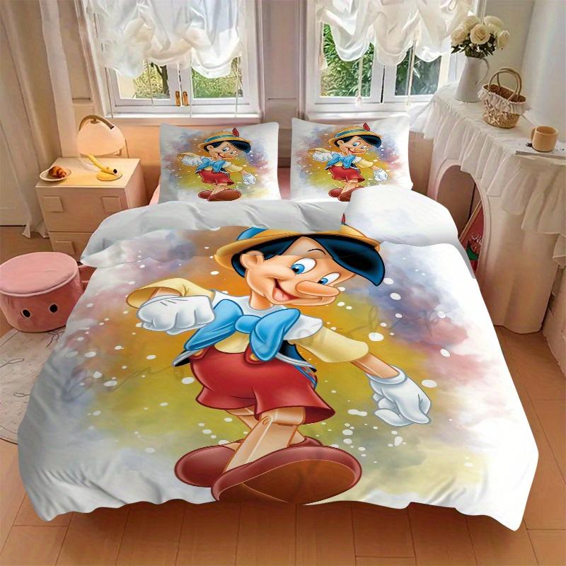 3pcs Pinocchio Character Printed Bedding Set, Soft and Comfortable Quilt Cover for Bedroom S078