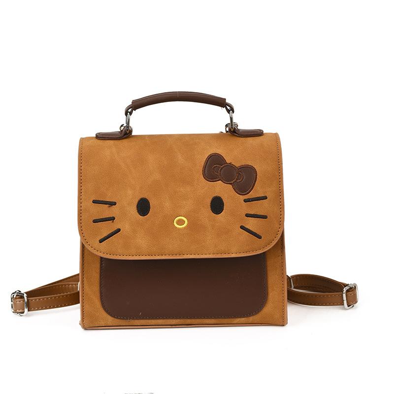 

British College Style Primary School Bag Cartoon Cute Kitten Boys And Girls Backpack Children S Backpack коричневый