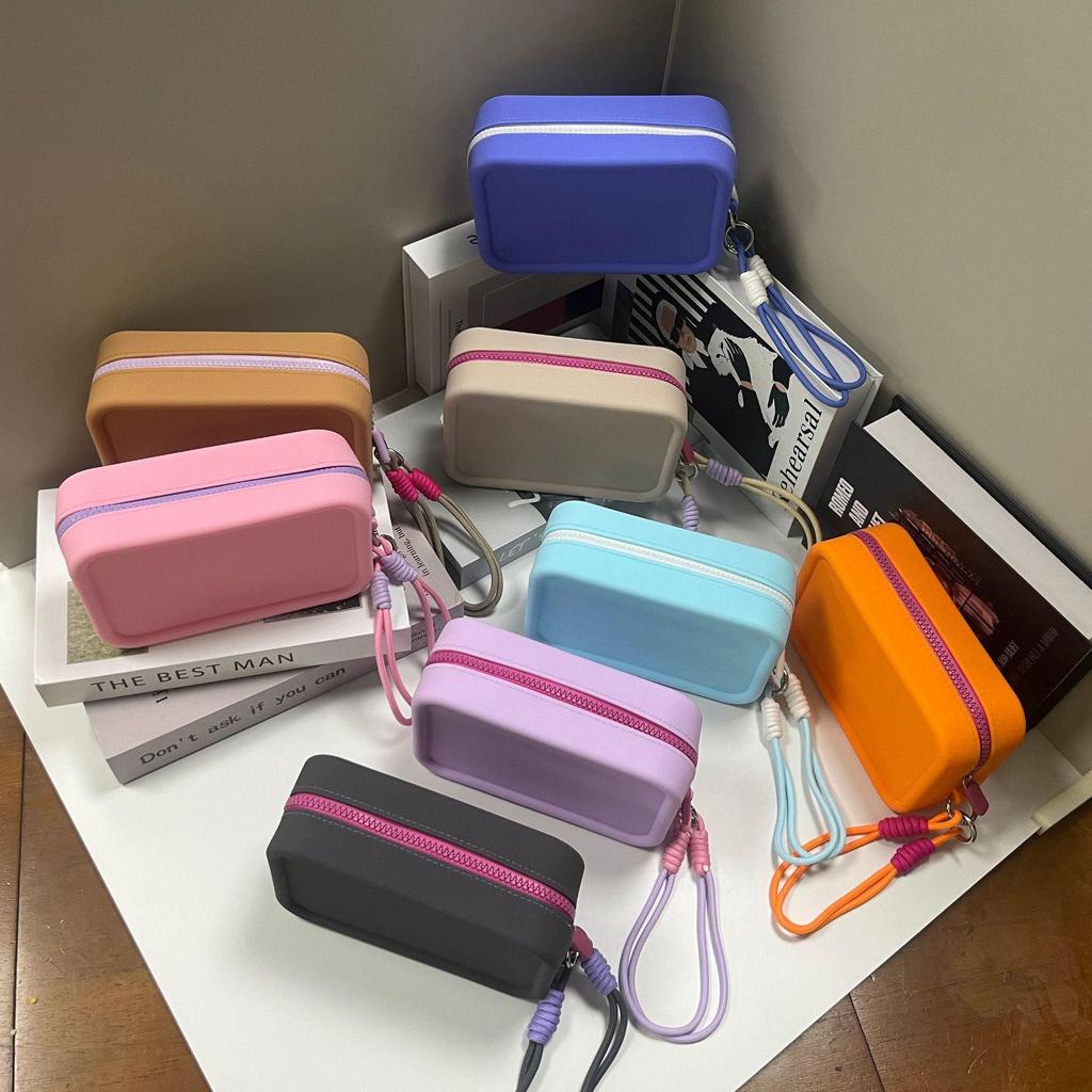 Multicolor Silicone Square Makeup & Toiletries Bag