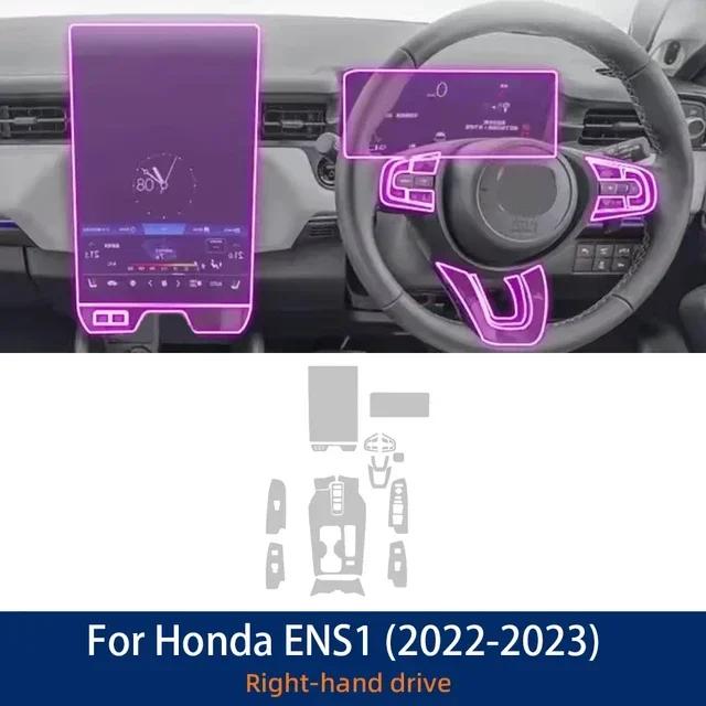 Car Interior Anti-scratch Protector Film Car Door Center Console Media Dashboard Navigation TPU Film For Honda ENS1 - right steering wheel