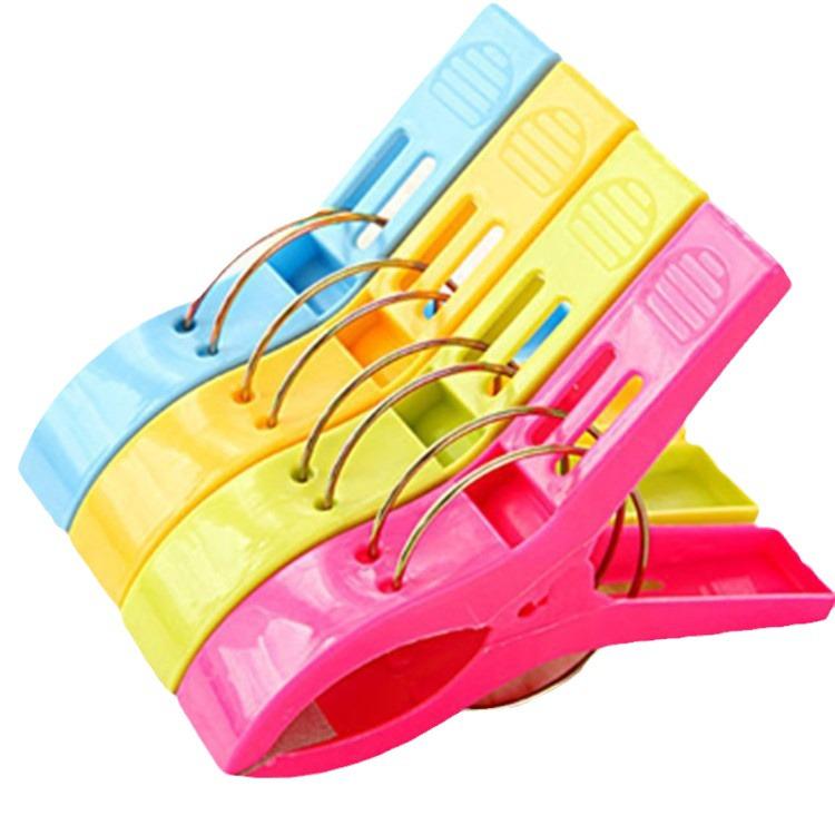 Windproof Plastic Clips (4-Pack) for Drying Quilts, Clothes, and Bed Sheets