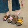 Thick-Soled Seaside Beach Shoes Wear Women'S Summer Versatile Casual Slippers French Retro Style Birkenstocks Sandals Suede