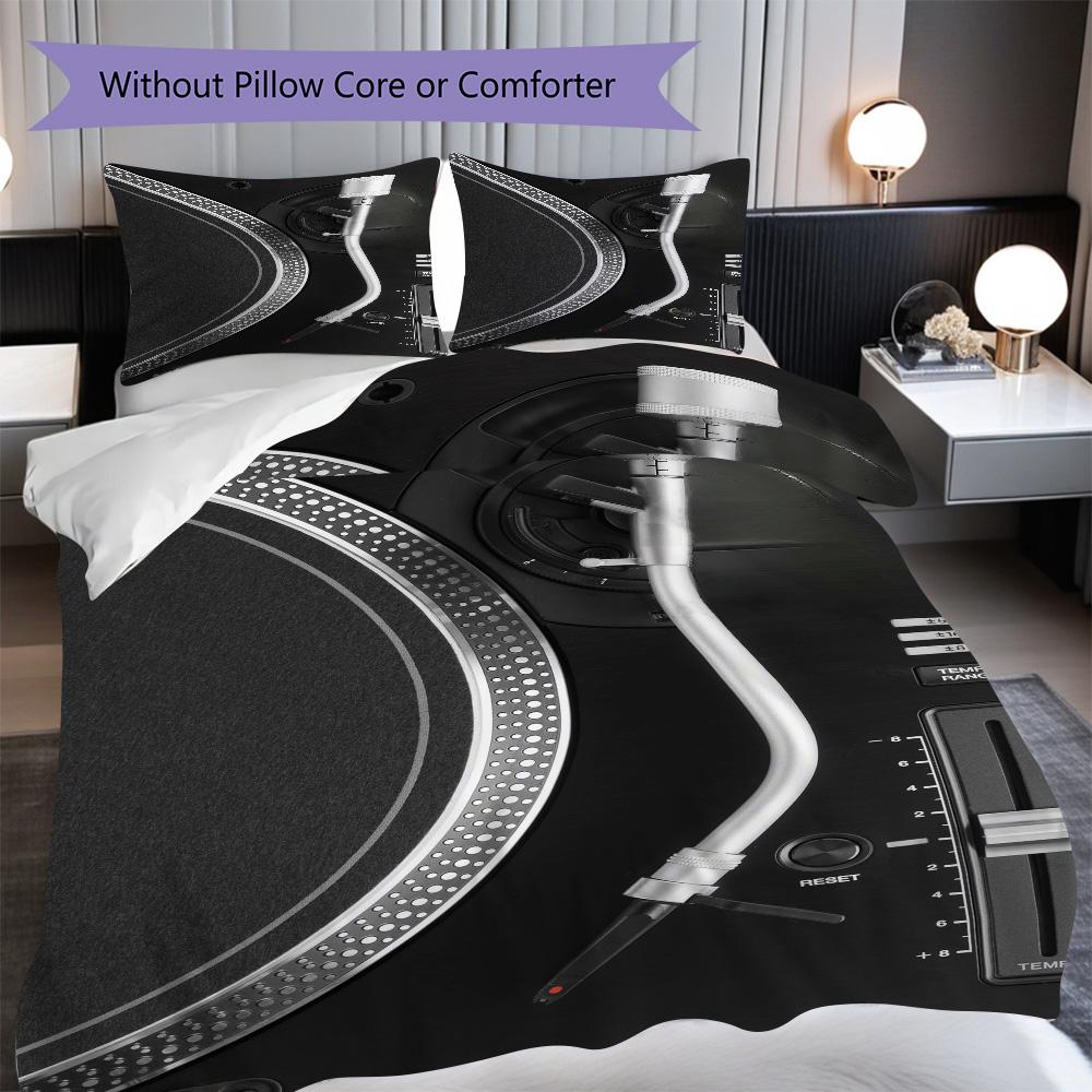 1PC Music, Guitar Theme Bedding Quilt Set Quilt Cover Pillowcase Home Decoration Birthday Gift (1 * Duvet Cover + 2 * Pillowcase, Without Core)