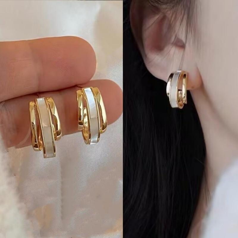 925 Silver Needle Geometric Pearl Earrings For Women Fashion Earrings Flowing Tassel Earrings Elegant Jewelry