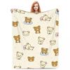 Rilakkuma Cartoon Blanket Super Warm Plush Throw for Bed Sofa Picnic Soft Flannel Bedspread Cover Home Decor