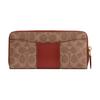Coach Billetera Esencial con Cremallera y 20 Logos Metálicos en Lona Recubierta y Piel de Ternera Unisex Marrón Latón CS031-B4NQ4