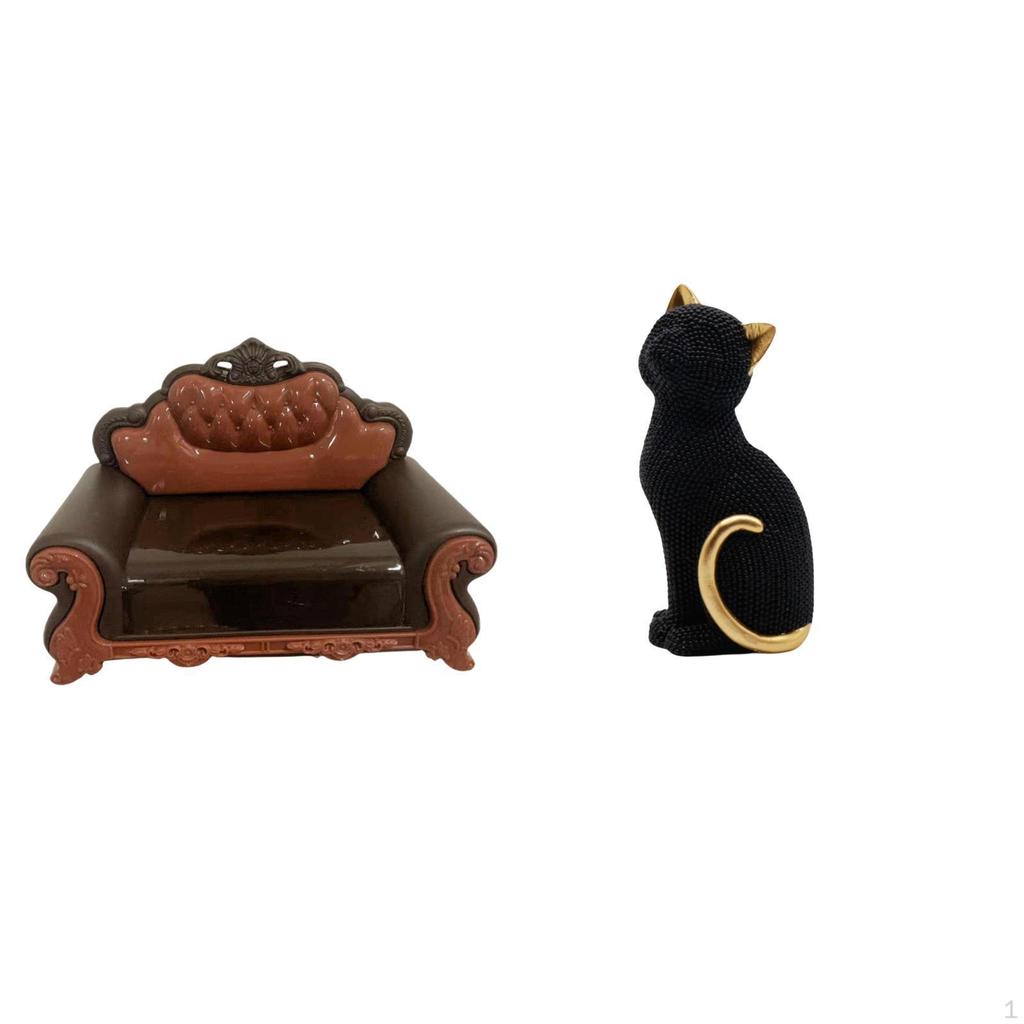 Miniature Sofa Couch Chair Model DIY Accessory Furniture Room Micro Landscape Gift Decorations Cat