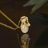 S925 Sterling Silver Ruyi White Chalcedony Lucky Bag Necklace - Niche Design Gift for Women, Friends, or Girlfriend