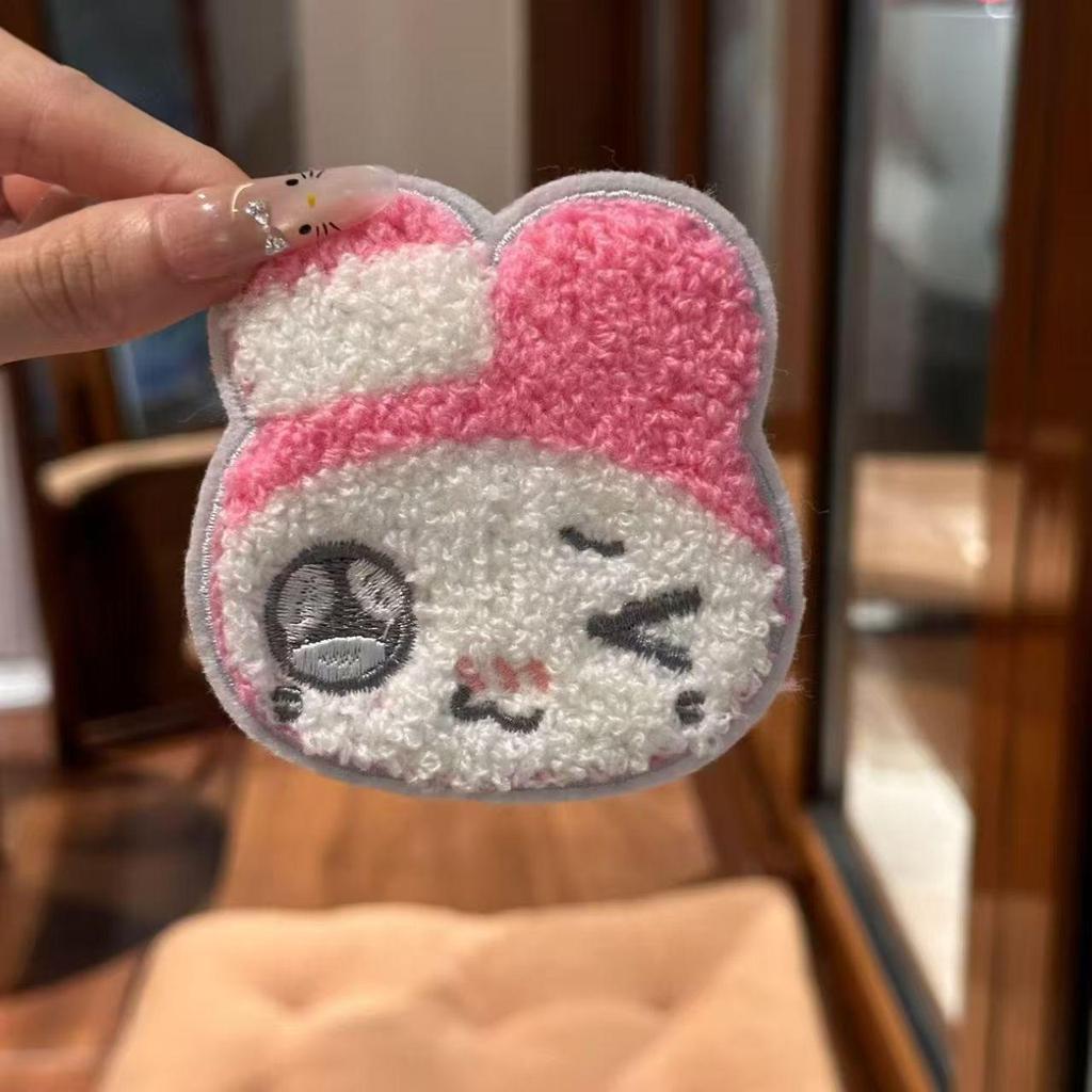 Sweet Japanese Cartoon Plush Rabbit and Melody Pig Hair Sticker