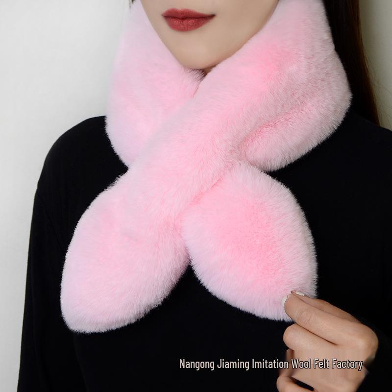 Imitation Mink Rabbit Fur Plush Scarf - Korean Style Children's Winter Neck Warmer
