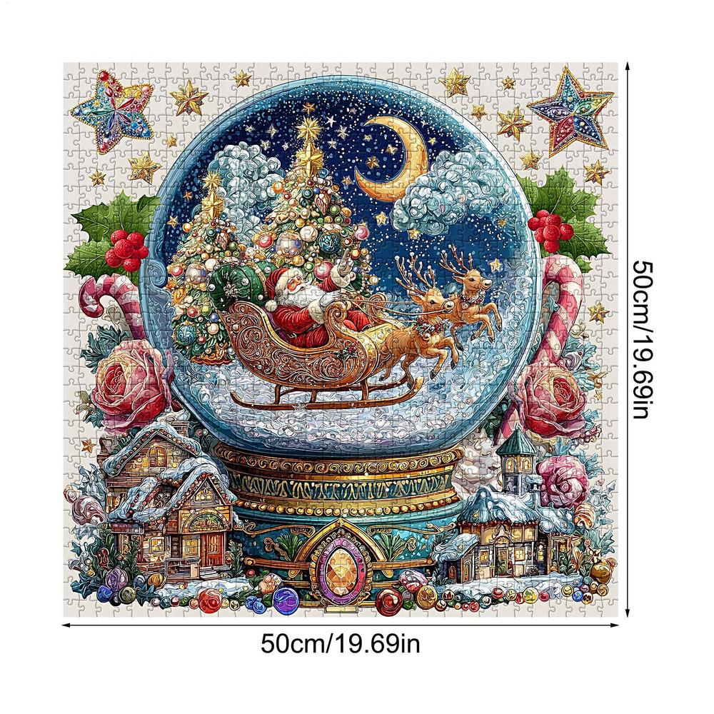 

Christmas Snow Globe Puzzle Winter Scene Crystal Ball Decor Colorful Festive Activities Bedroom Fireplace Family home decor