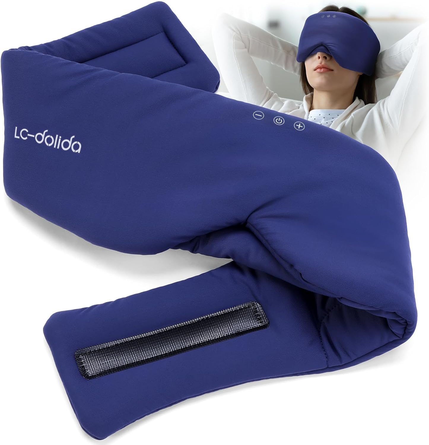 

Sleeping Eye Soft 3D Eye Covers USB Light Restful Travel Comfortable for Includes Carrying Navy Blue LC-dolida Mask, Silk, Mask, Ears, Rechargeable,