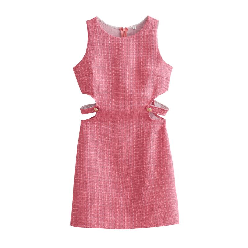 

Women s New Classic Style Coarse Spinning Waist-Baring Dress Watermelon Red M