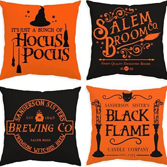 Halloween Pillowcase Devil Cartoon Linen Pillow Print Home Sofa Pillowcase Cushion