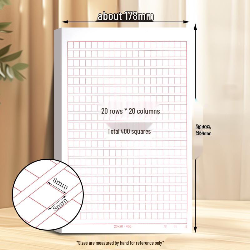 

Зошит у клітинку та для композицій на 400 клітинок для учнів початкових класів - Потовщений папір формату 16K для рукопису та мови