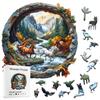 Horse Running In The Cave Wooden Puzzle Irregular Small Animal Pieces Flat Wooden Puzzle