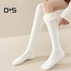 1 Pair Women Winter Socks Tihick Plush Over Knee Socks Anti-slip Solid Color Warm Thickened Stockings Warmth Socks for Various Occasions