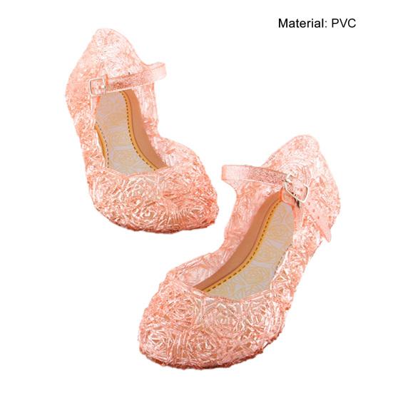 1 par de sapatos para meninas salto alto charmoso pvc performance prop sandálias infantis confortáveis para casa