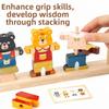 Creative Wooden Stacking Block Colorful Montessori Educational Toys  Cognitive Development