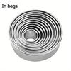 11 pezzi/set Tagliabiscotti rotondi in acciaio inox DIY Pasticceria Cerchi anello per cottura
