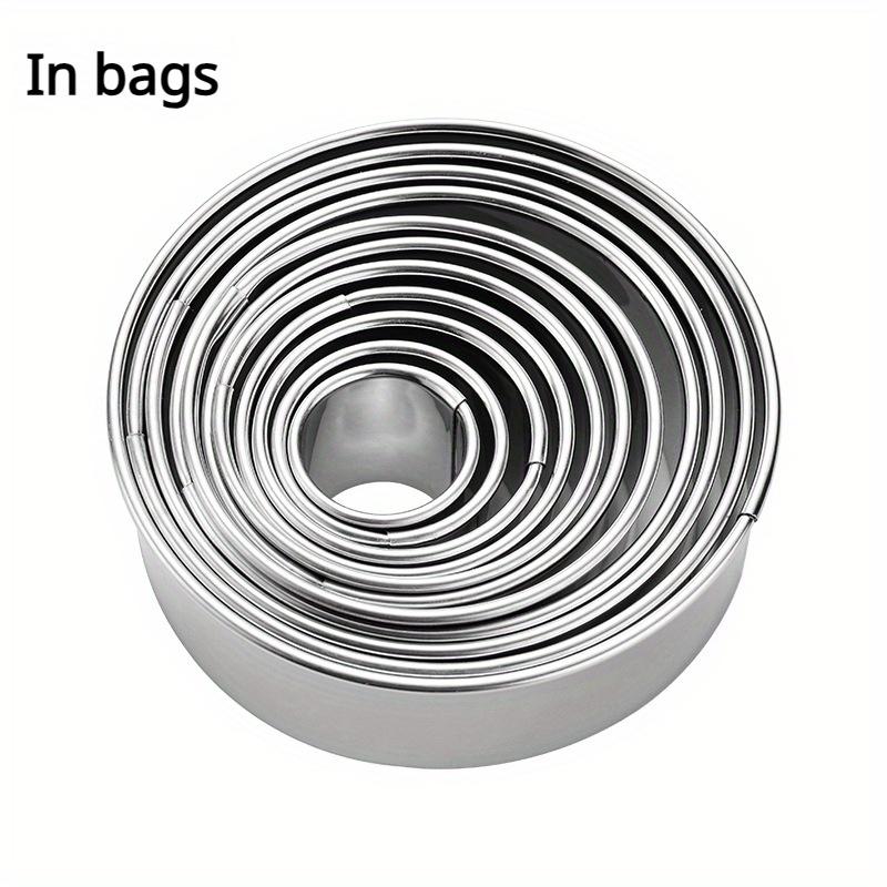 11 pezzi/set Tagliabiscotti rotondi in acciaio inox DIY Pasticceria Cerchi anello per cottura