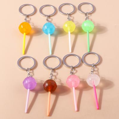 Schöner Harz-Süßigkeiten-Lutscher-Schlüsselanhänger Mini 3D-Simulation Lebensmittel-Schlüsselanhänger für Männer Frauen Handtaschen-Anhänger DIY-Schmuck für Kinder Geschenke