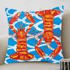 Federa Colorata Sardina Aragosta Granchio Pesce Oceano Toon Regalo Copricuscino Camera da Letto Casa Divano Sedia Seduta Decorazione Federa