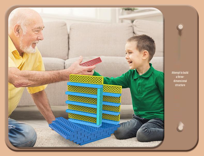Akiki Creative Educational Building Blocks Set for Kids - Rice Hole Sticks for Stacking and Construction Play