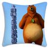 Federe Cuscino Orso Grizzly e Lemming Cartoni Animati Divano Decorativo Casa Stampa Fronte-Retro Peluche Corto Cuscino Carino