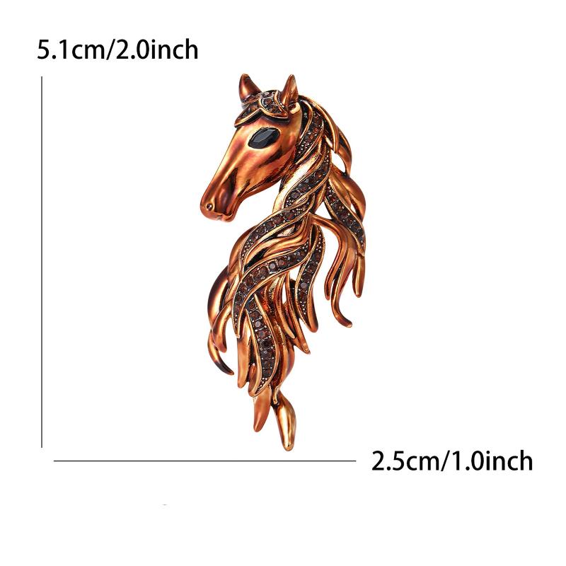 

Роскошные Универсальные Броши в виде Лошадиной Головы для Женщин, Значки с Животными, Повседневные Аксессуары для Вечеринок и Встреч с Друзьями, Ювелирные Изделия в Подарок коричневый