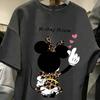 Mickey Minnie Graphic T Shirt Women Man 2026 Summer Vintage Cartoon Print Casual  Short Sleeve Tee Streetwear Disney Couple Tops