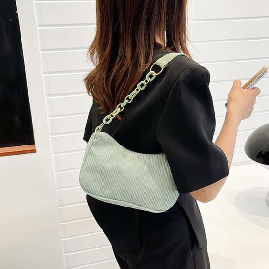 Damen Kord Schultertasche Stilvolle Handtasche mit oberem Griff Halbmond Handtasche Einfache Achseltasche für Einkaufen Pendeln Date