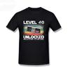 Unisexs Born In 1980 40 Years Old 40th Birthday Gift Level 40 Unlocked T Shirts Harajuku Unisex 3xl Male Camiseta Masculina Tshirt
