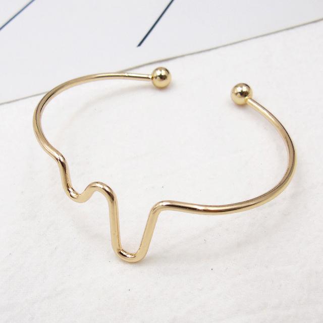 Punk Open Adjustable Arrow Cuff Bracelets for Women Simple Gothic Wrist Bow Heart Feather Bangles Gift Jewelry
