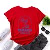Social Club Cotton T-Shirt Short Sleeve Round Neck Women 2d Print Tops