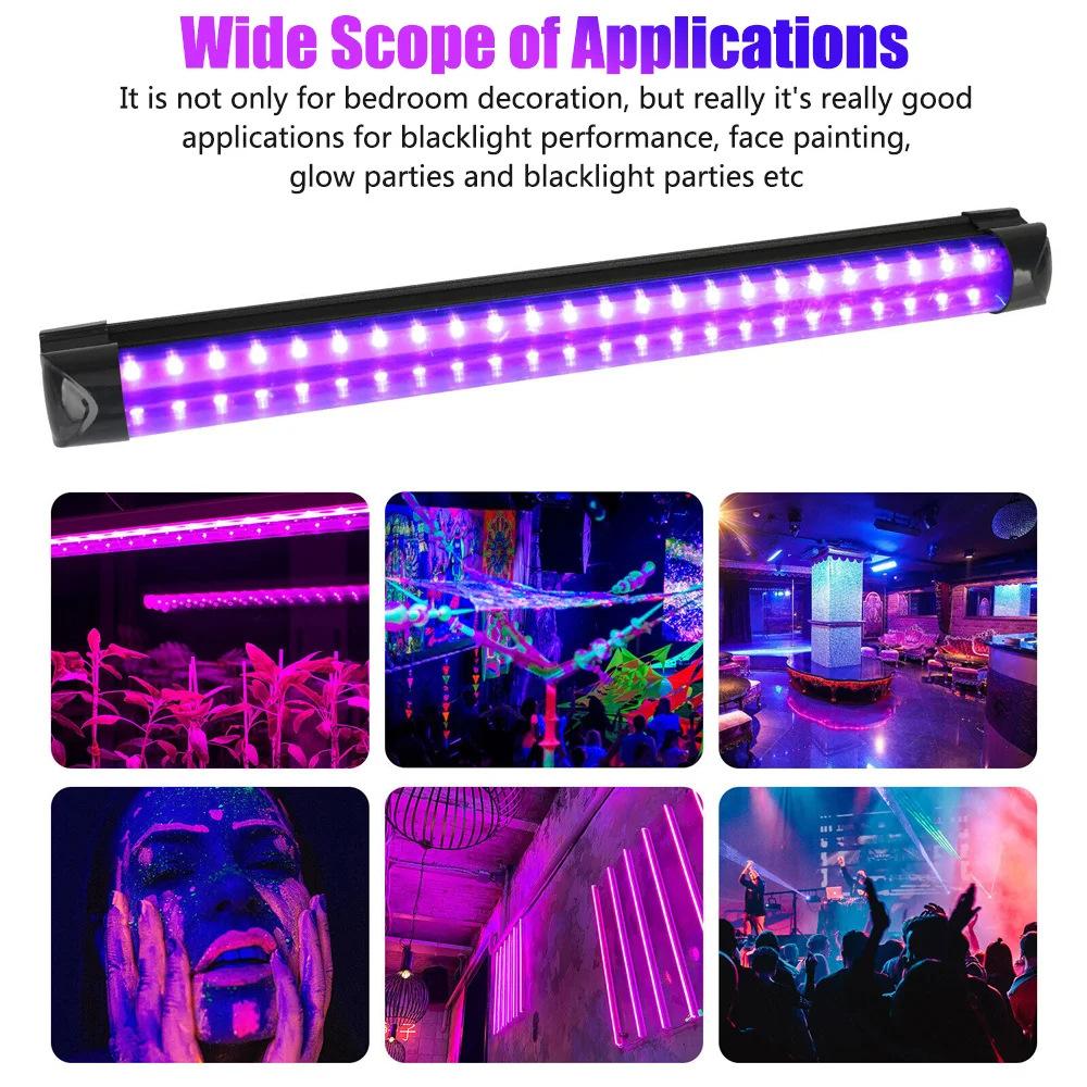 LED UV Black Light Tube USB Purple Light KTV Bar Fluorescent Poster Glow Dark Party Stage Black light Led Ultraviolet Lamp
