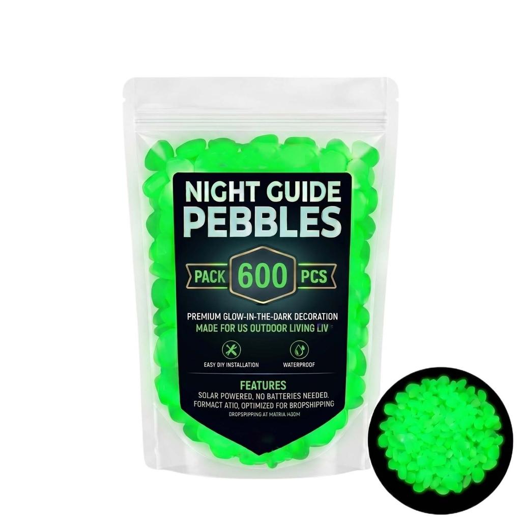 600-Piece Night Guide Colorful Garden — -in-the-Dark Pebbles, -Colored For Outdoor Decoration