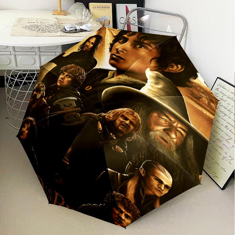 Journey Through Middle-earth Umbrella Folding umbrella, automatic umbrella 8-Frame for Travel, camping Use Gift for Halloween Christmas