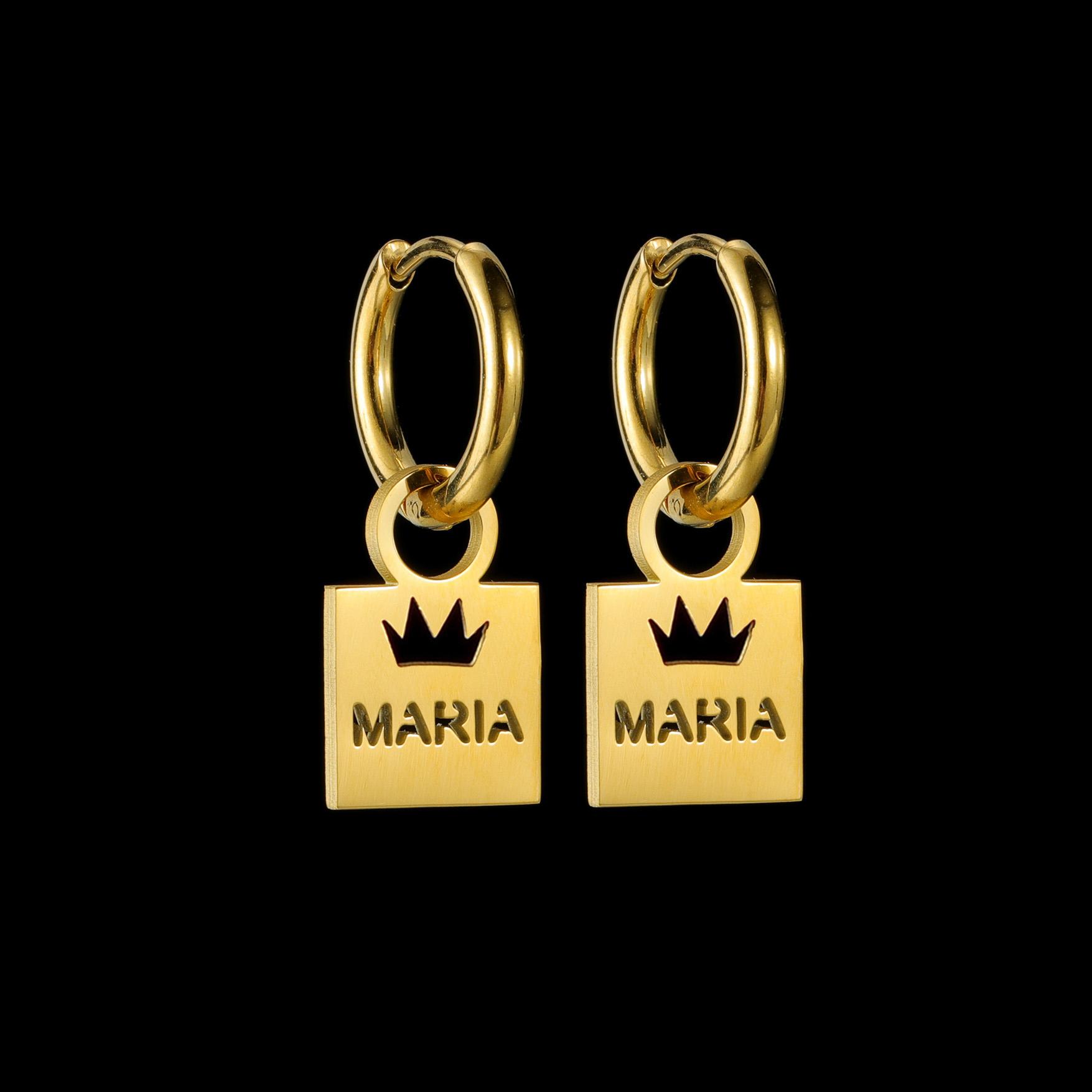 

Atoztide Personalized Custom Hollow Heart Name Earring Stainless Steel For Women Girl Fashion Eardrop Birthday Jewelry Gift Silver color