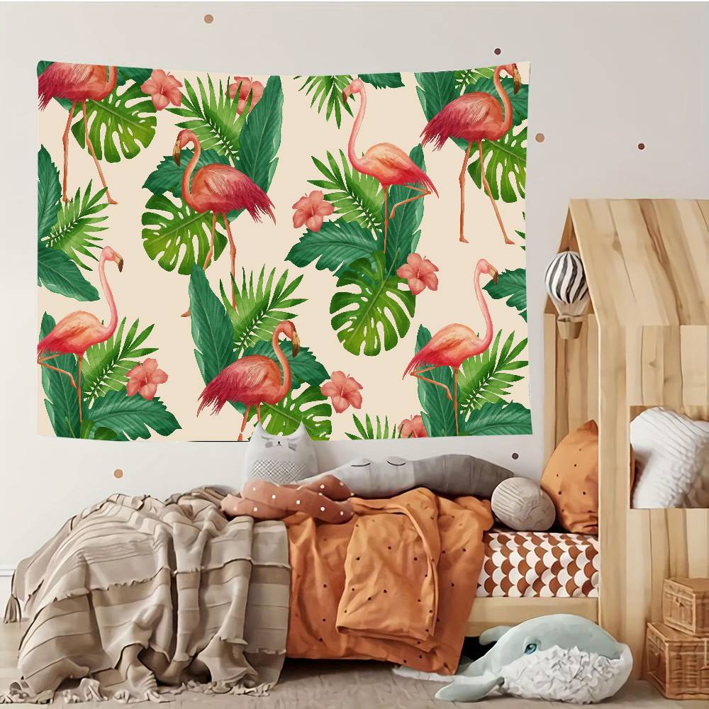 Cartoon Pink Flamingo Bird Tapestry Customizable Tapestries Of Various Styleswall Hanging Celebrity Photo Printingwall Hanging
