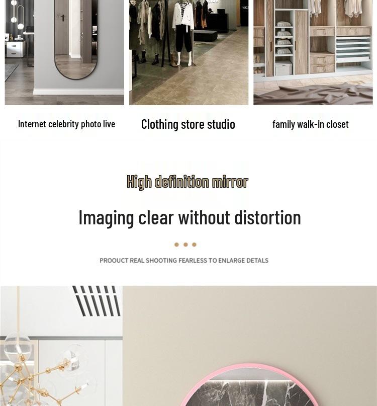 Wall-Mounted Full-Body Dressing Mirror for Girls' Bedroom - No Drilling Required, Insta-Worthy Fitting Mirror