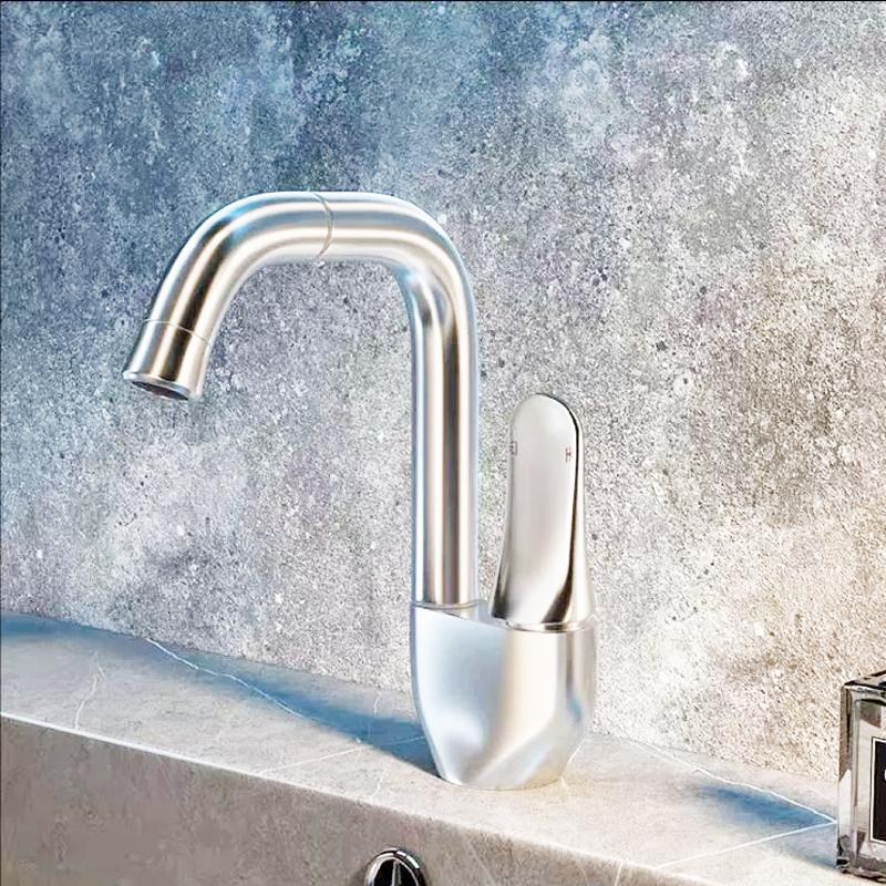Brass Basin Faucet 720° Rotating Bathroom Sink Faucet Mixer Deck Mounted Water Tap Shower Head Aerators Plumbing Tapware