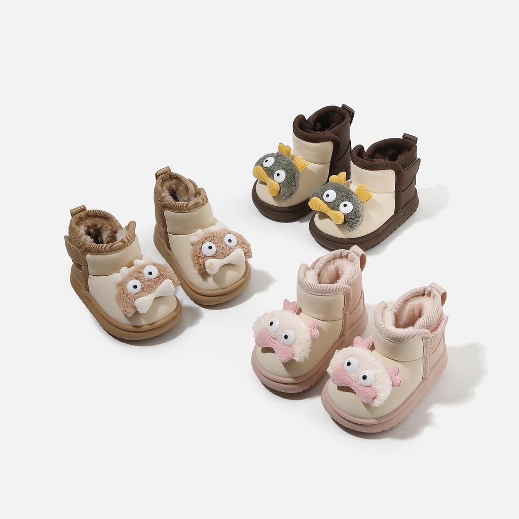 Scarpe in Pelliccia Cartoni Animati da Bambina Autunno/Inverno 2025: Stivali da neve Bassi Caldi con Velluto, Stile Casual e Versatile