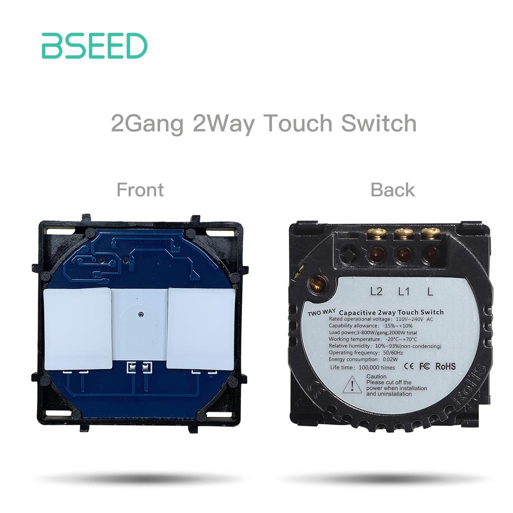 Bseed EU Standard The Base Of Touch Switch, AC 110~240V, 1 Gang  2 Gang 3 Gang Control Switch Without Glass Panel