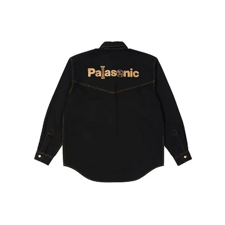 Palace Interest Matsushita Logo Stand Collar Long Sleeve Shirt Unisex Tops Black P20SHT005