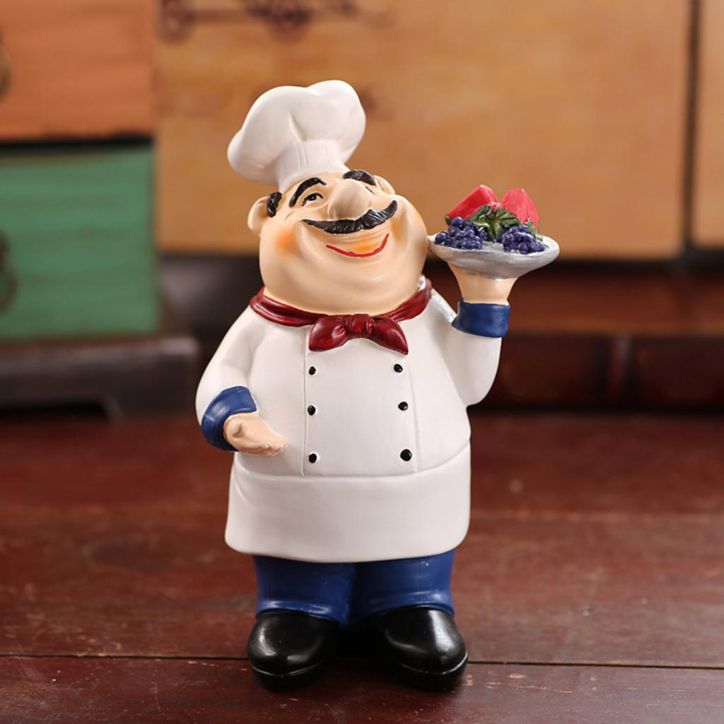 Kreativní pryskyřičná figurka kuchaře Dekorační ozdoba pro kuchyni, restauraci a kavárnu