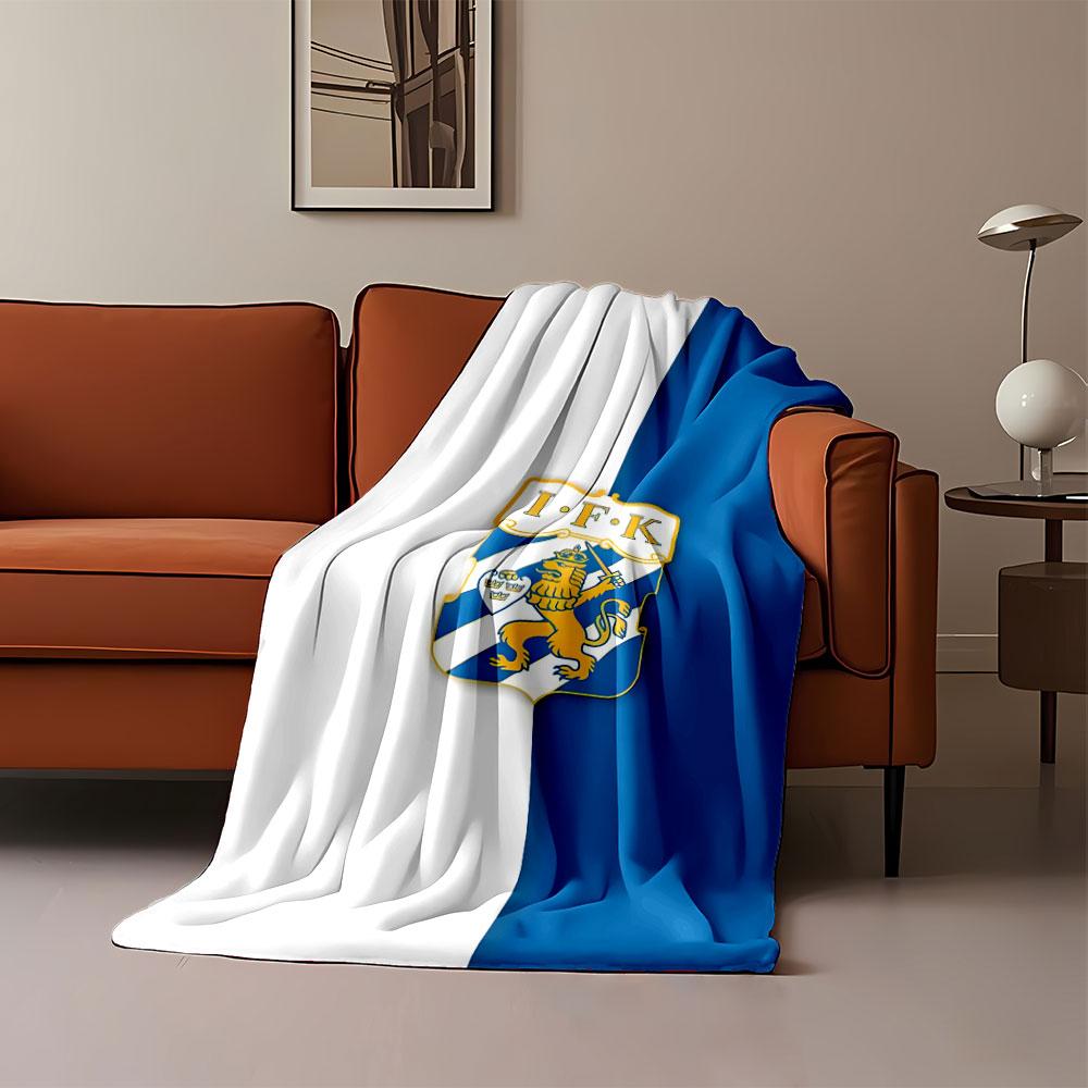 Blue and White Lion Emblem print blanket soft and cozy perfect for the living room bed sofa or a nap,gift