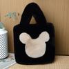 Mickey Head Handheld Women's Bag Large Capacity Autumn and Winter Plush Bag One Shoulder Handbag Versatile Plush Bag Chain