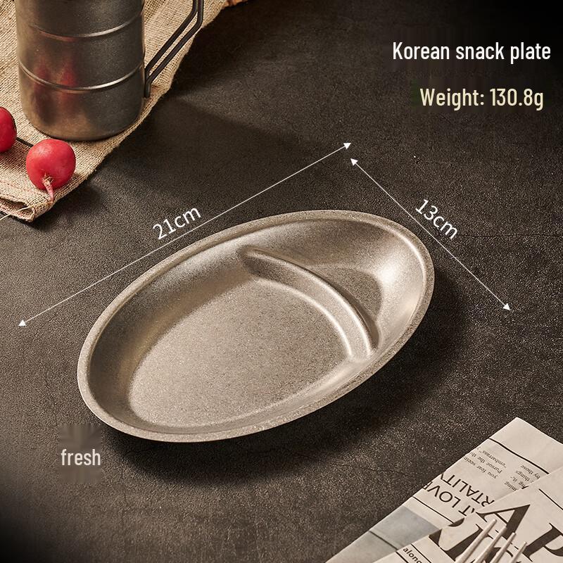 Zhi Shi Retro Frosted Divided Oval Serving Plate