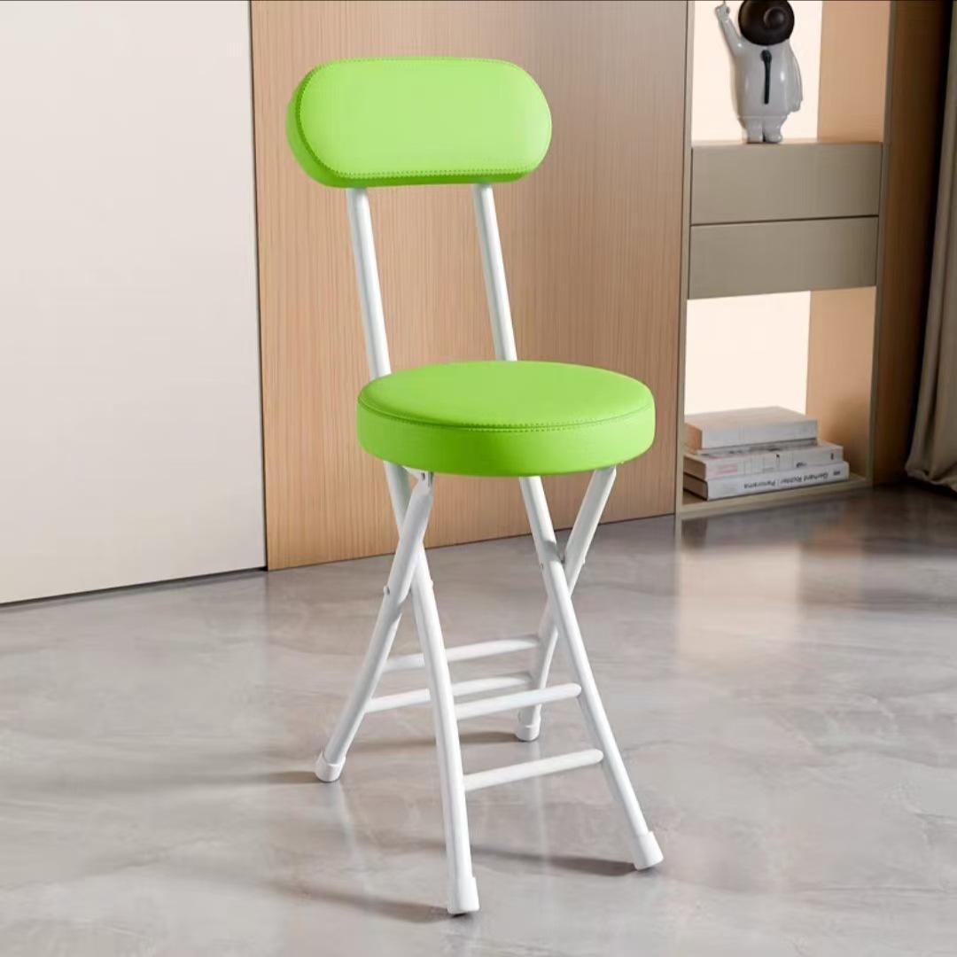 

1PC Convenient Folding Chair | Metal Frame, Multi-Color, No Assembly Required, Ideal for Office, Home, and Outdoor Use зелений